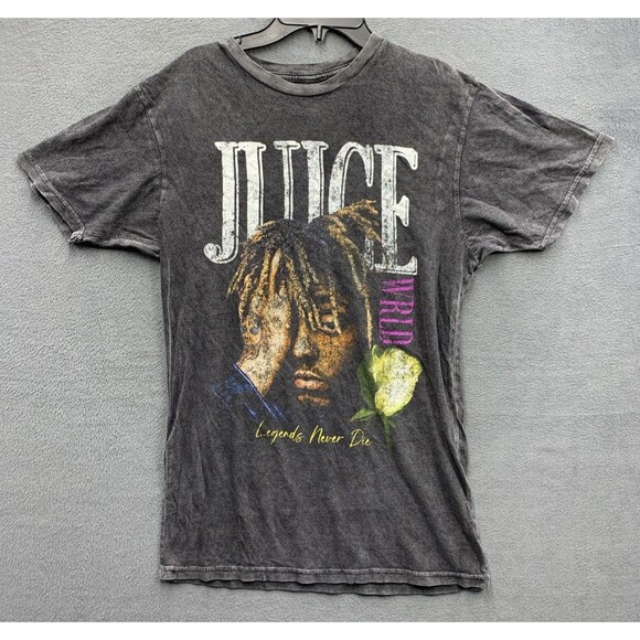 Juice World Wrld Legends Never Die Faded Acid Wash T-Shirt Small - Picture 1 of 8